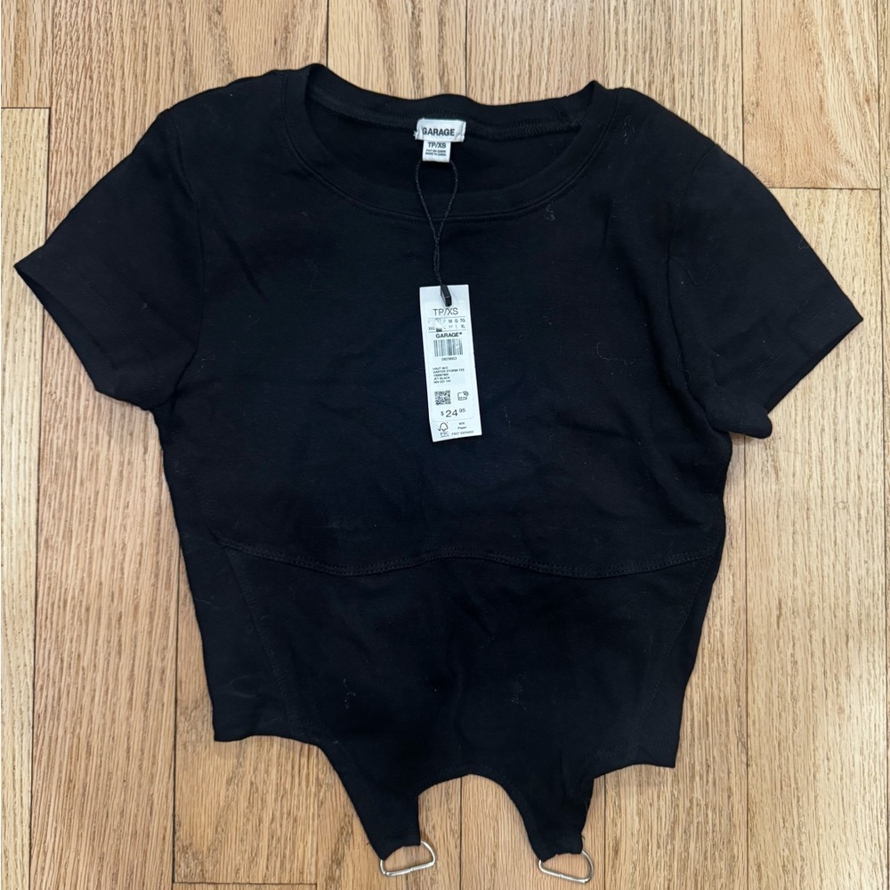 NWT Garage Black Crop Top